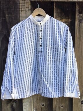 Vintage Wah Maker Usa Striped Pullover Shirt Mens Western Workwear Large